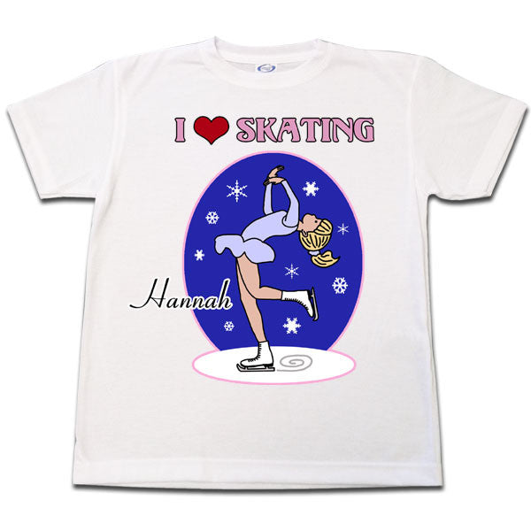 Ice Skating T Shirt for Girls | Personalized Layback Skater