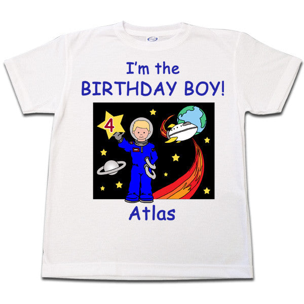 space themed birthday shirt