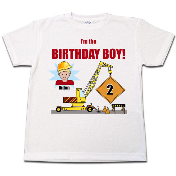 construction themed birthday shirts