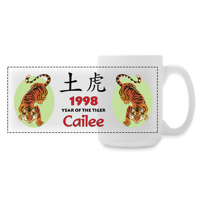 Custom Order - 15 oz Earth Tiger Mug for Cailee - white