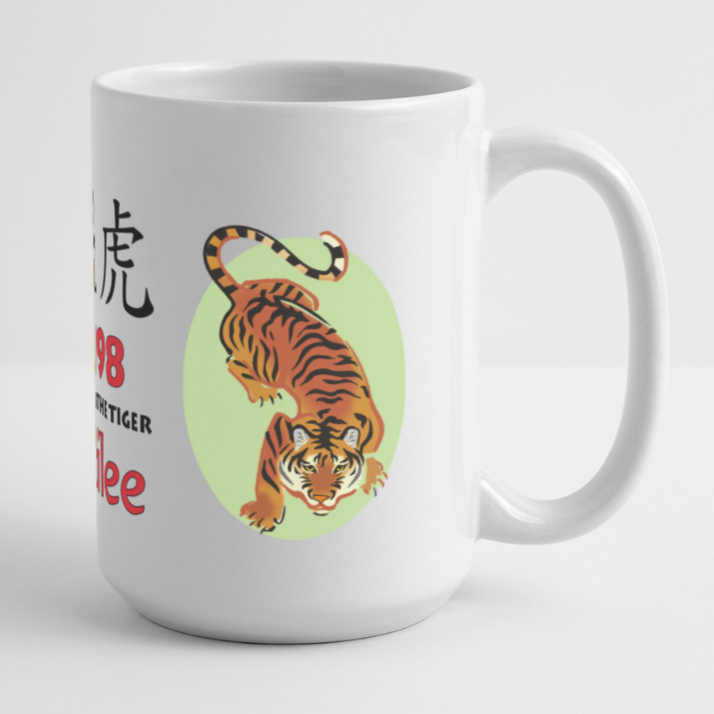 Custom Order - 15 oz Earth Tiger Mug for Cailee - white