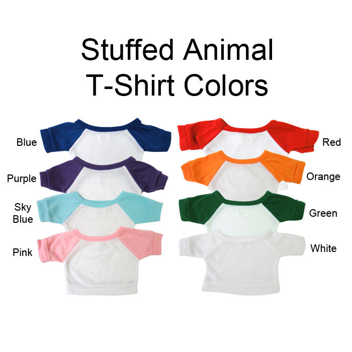 T-Shirt colors for personalized teddy bears