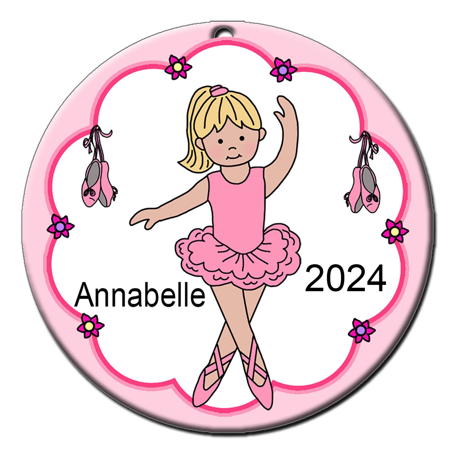 Ballet or Dance Christmas Ornament - Ballerina Design - Blonde