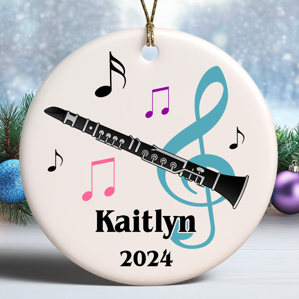 Personalized Clarinet Christmas Ornament