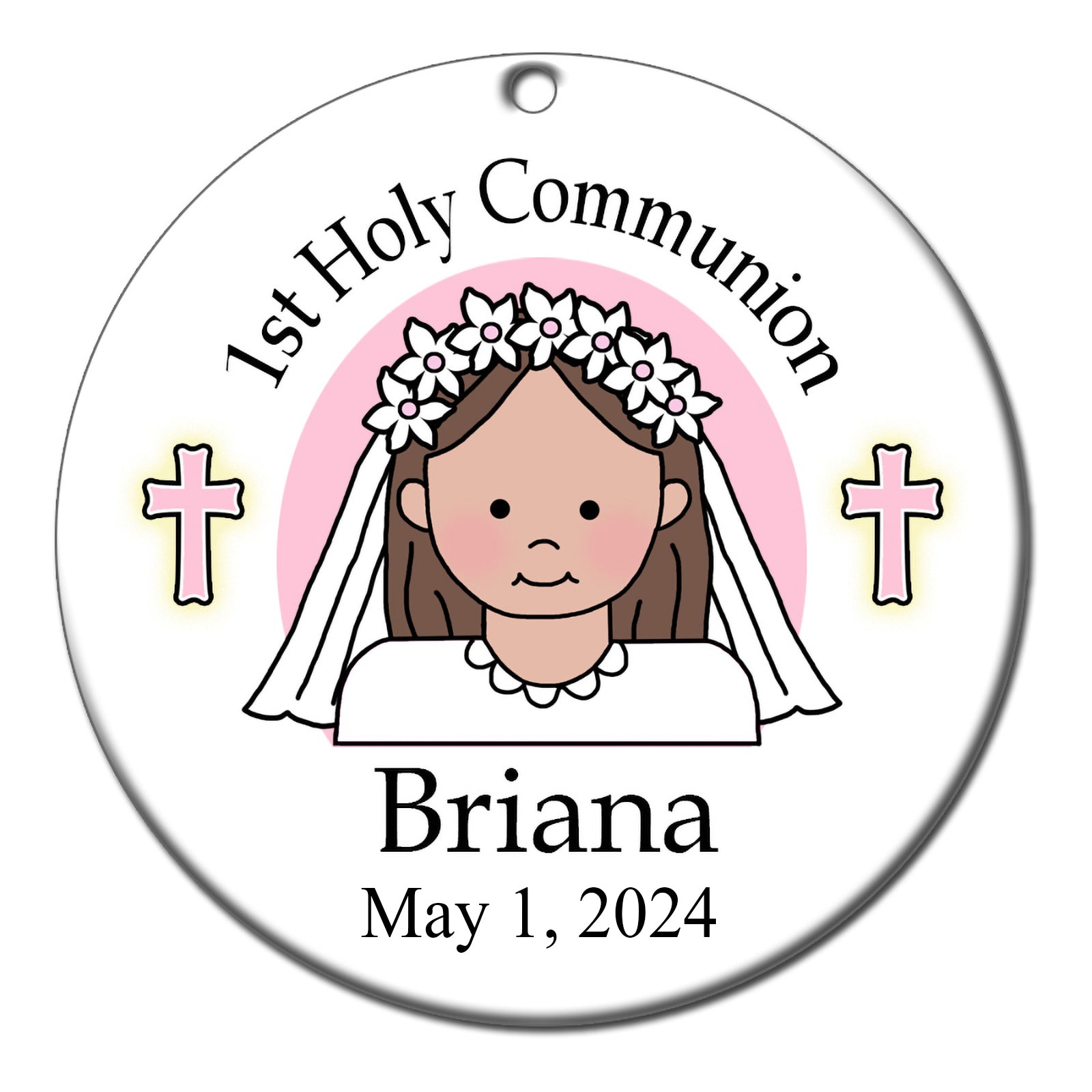 First Communion Personalized Christmas Ornament - Girl