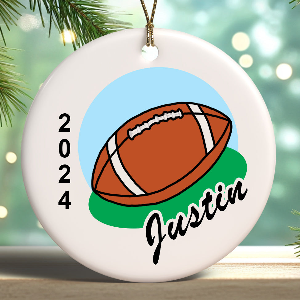 Personalized football Christmas ornament