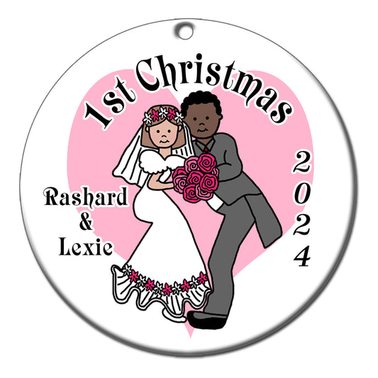 Forever Love Wedding or Anniversary Christmas Ornament