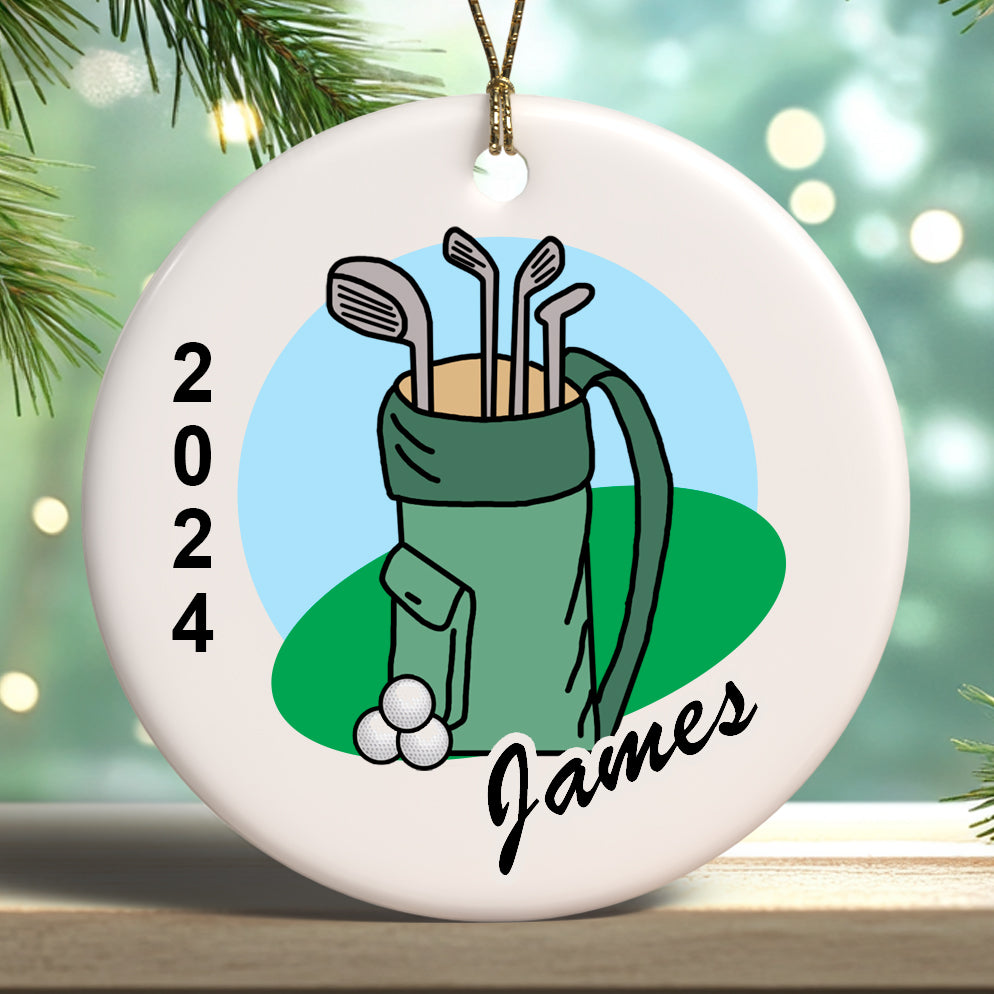 Personalized Golf Christmas Ornament - Gift for Golfers