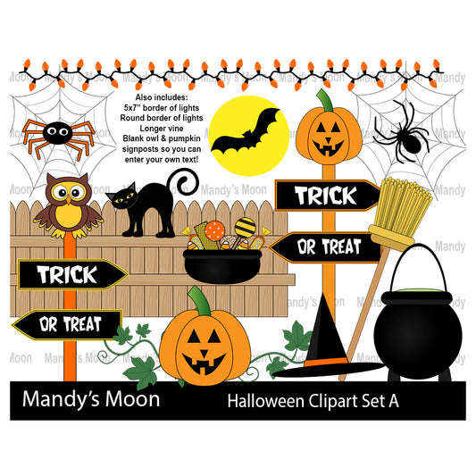 Halloween Clipart Set A (Personal & Nonprofit Use only)