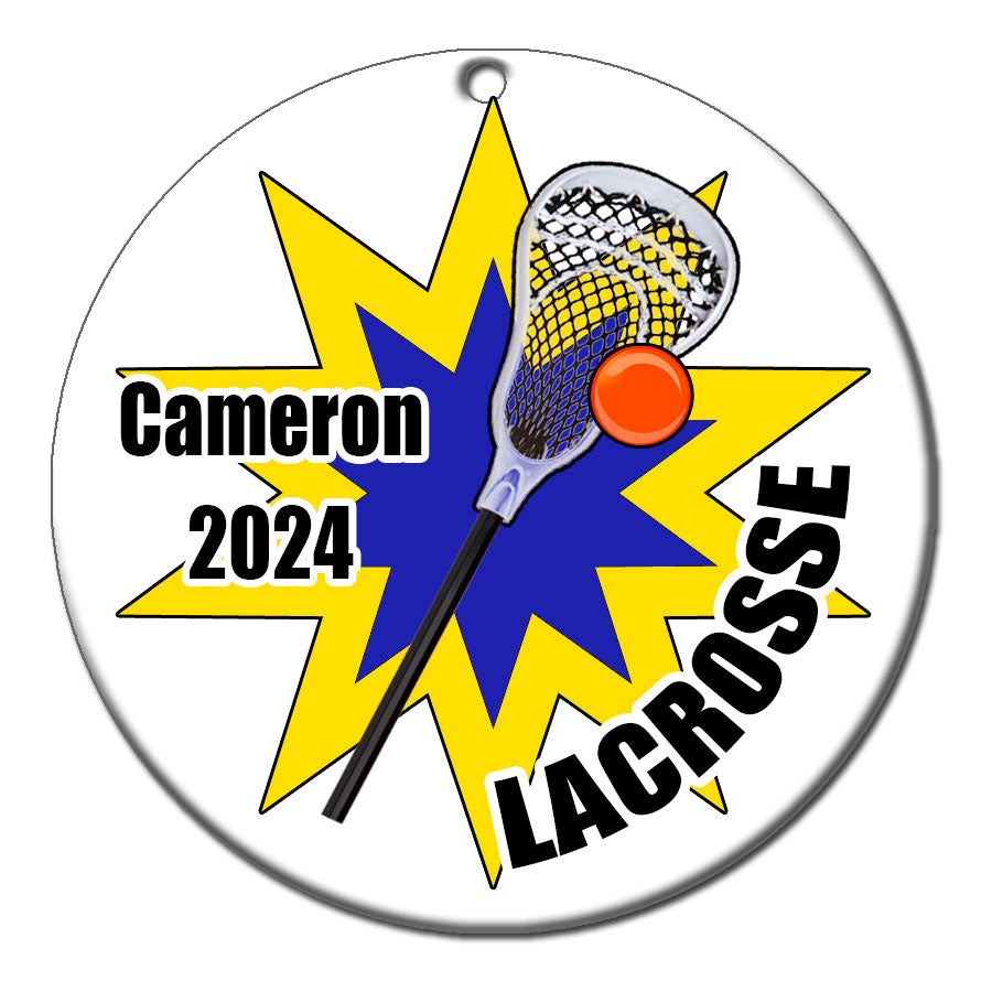 Lacrosse Personalized Christmas Ornament