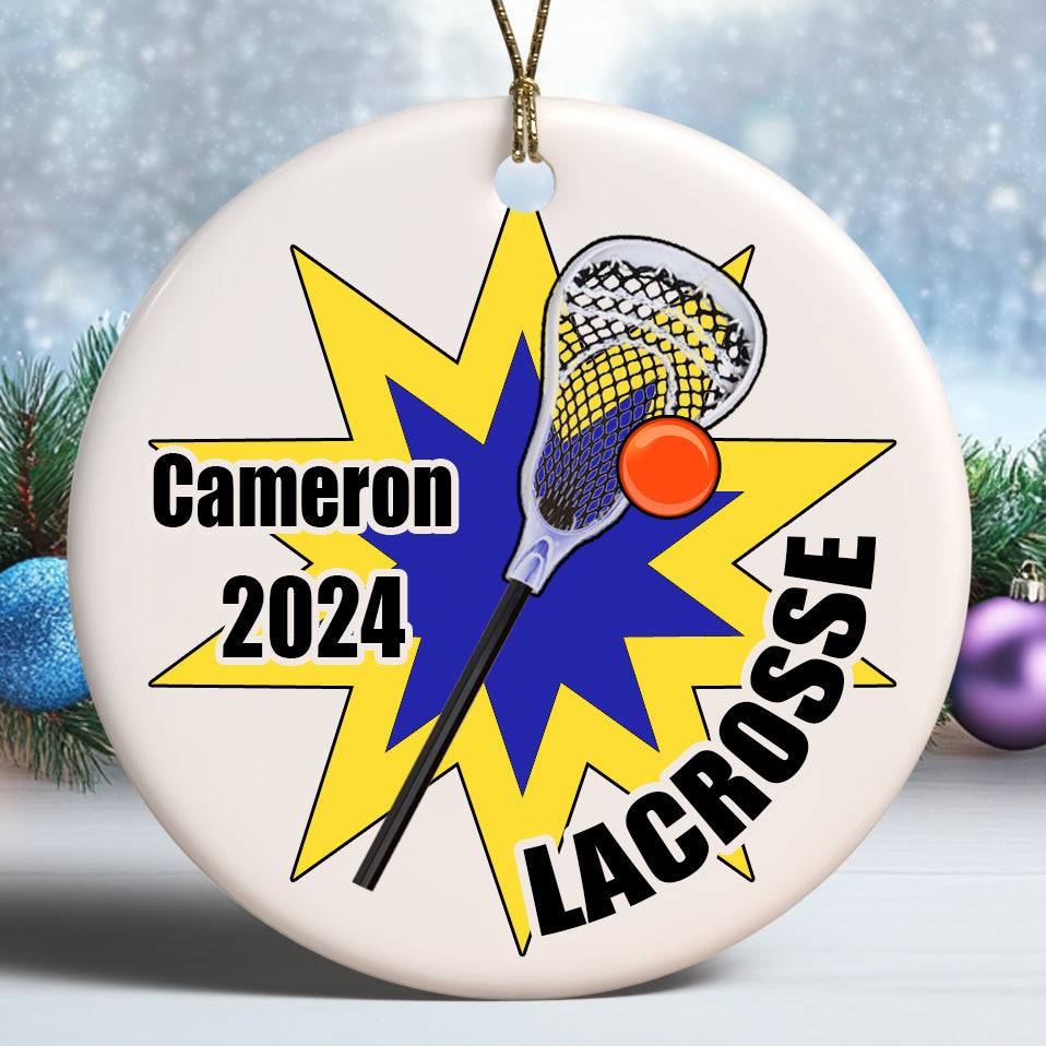 Personalized Lacrosse Christmas Ornament