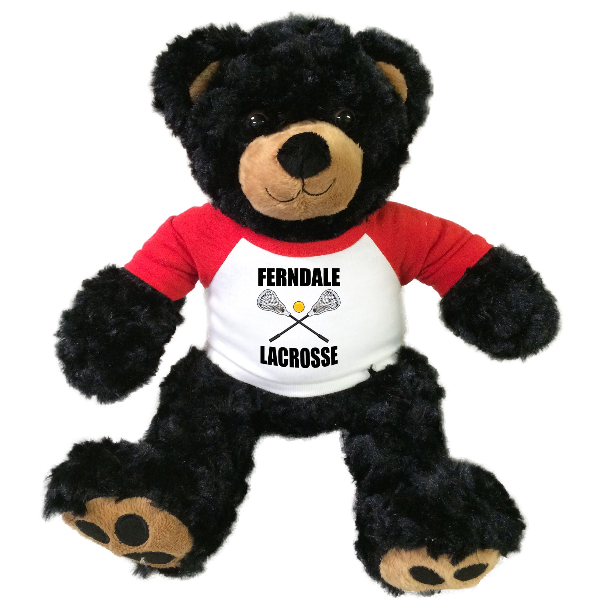 Personalized Lacrosse Teddy Bear - 13" Black Vera Bear