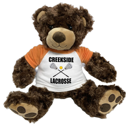 Personalized Lacrosse Teddy Bear - 13" Brown Vera Bear