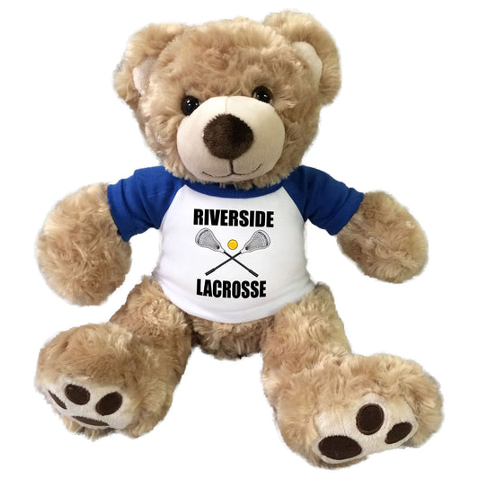 Personalized Lacrosse Teddy Bear - 13" Honey Vera Bear