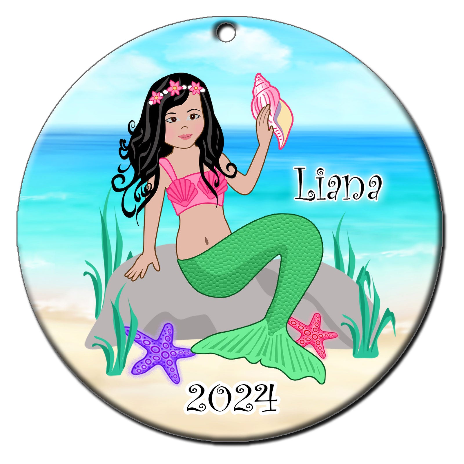 Mermaid Personalized Christmas Ornament