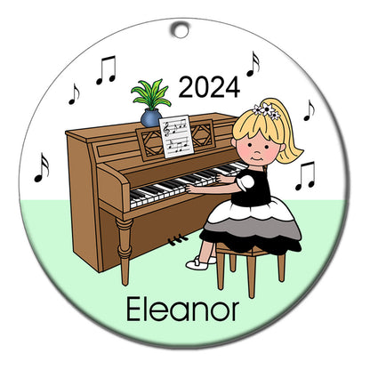 Piano Recital Girl Personalized Christmas Ornament