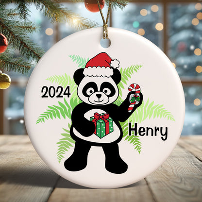 Personalized Santa Panda Christmas Ornament