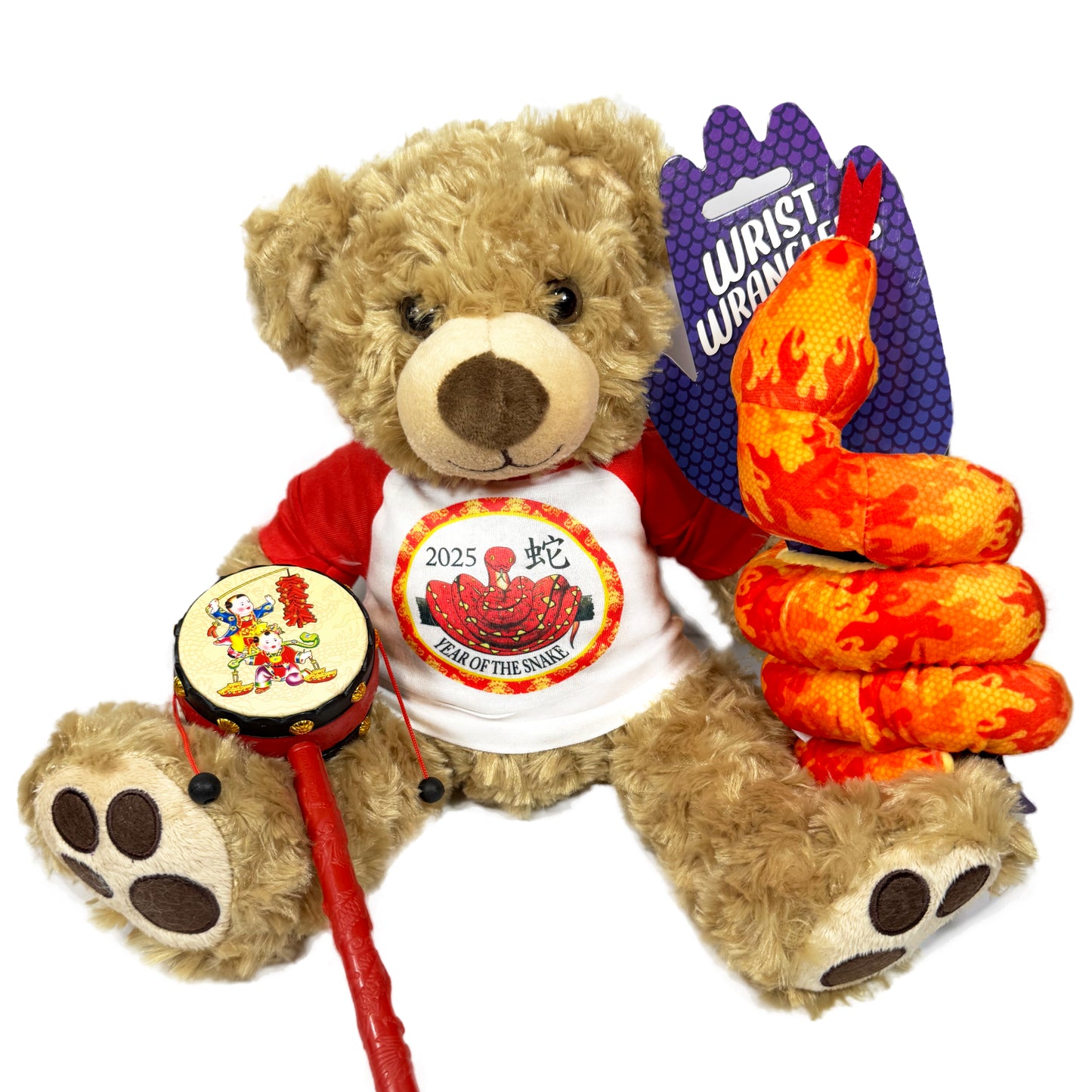 Year of the Snake 2025 Chinese New Year Zodiac Personalized Teddy Bear Gift Set - 14 inch Honey Vera Bear