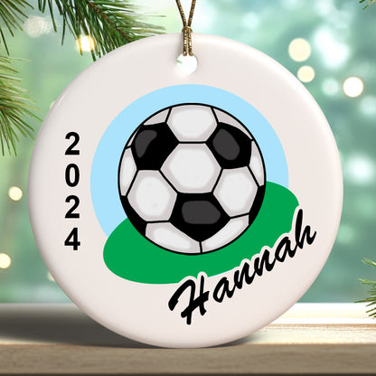 Personalized Soccer Ball Christmas Ornament