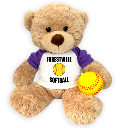 Personalized Softball Teddy Bear - 13" Bonny Bear