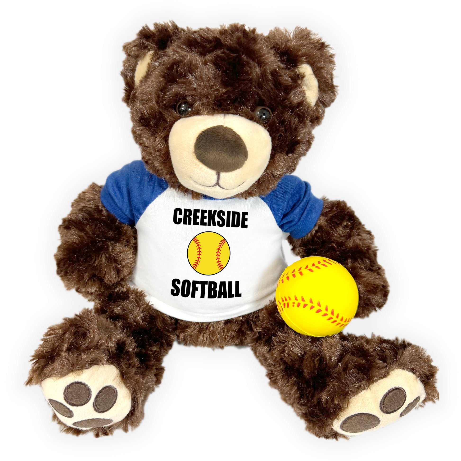 Personalized Softball Teddy Bear - 13" Brown Vera Bear