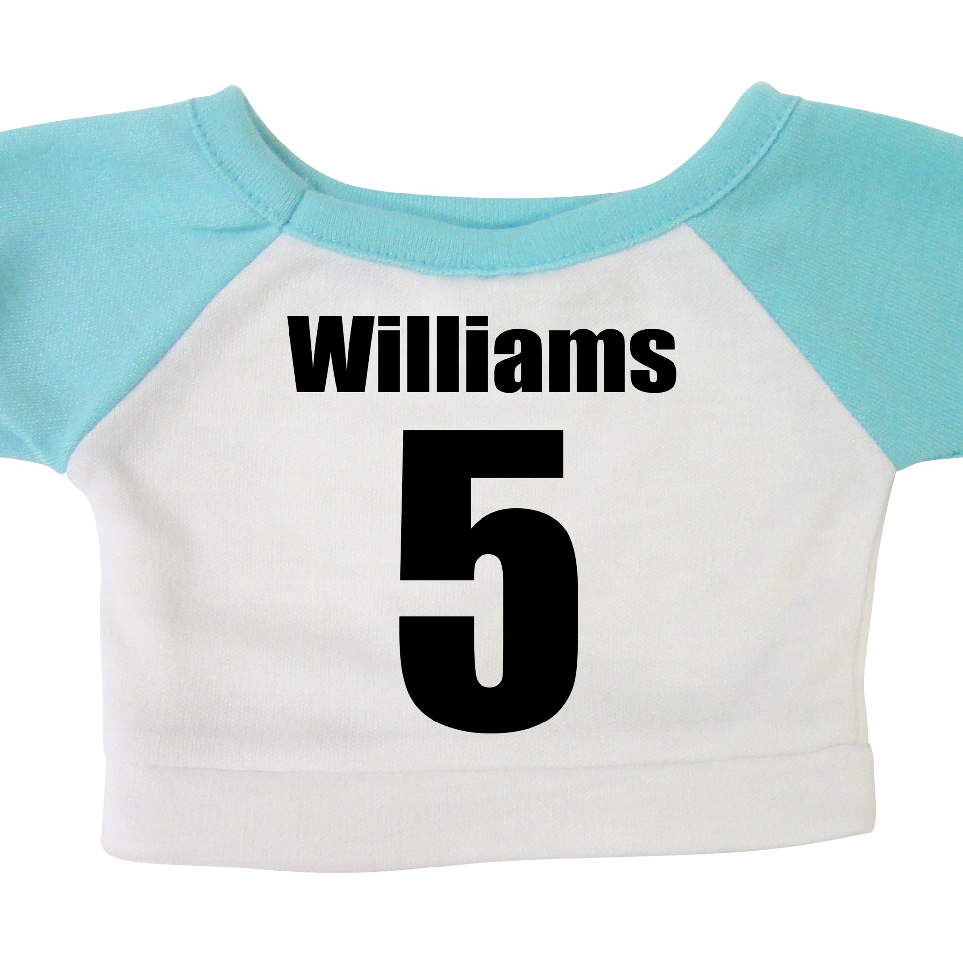 Back of personalized baseball teddy bear t shirt