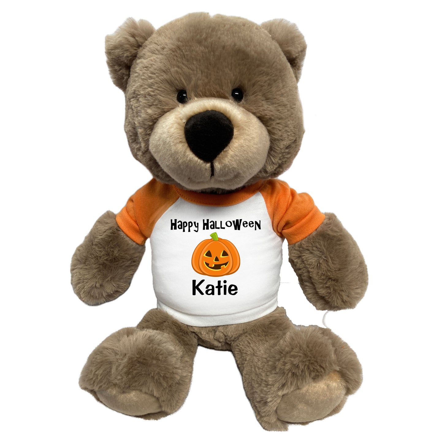 Halloween Teddy Bear - Personalized 14" Taupe Bear