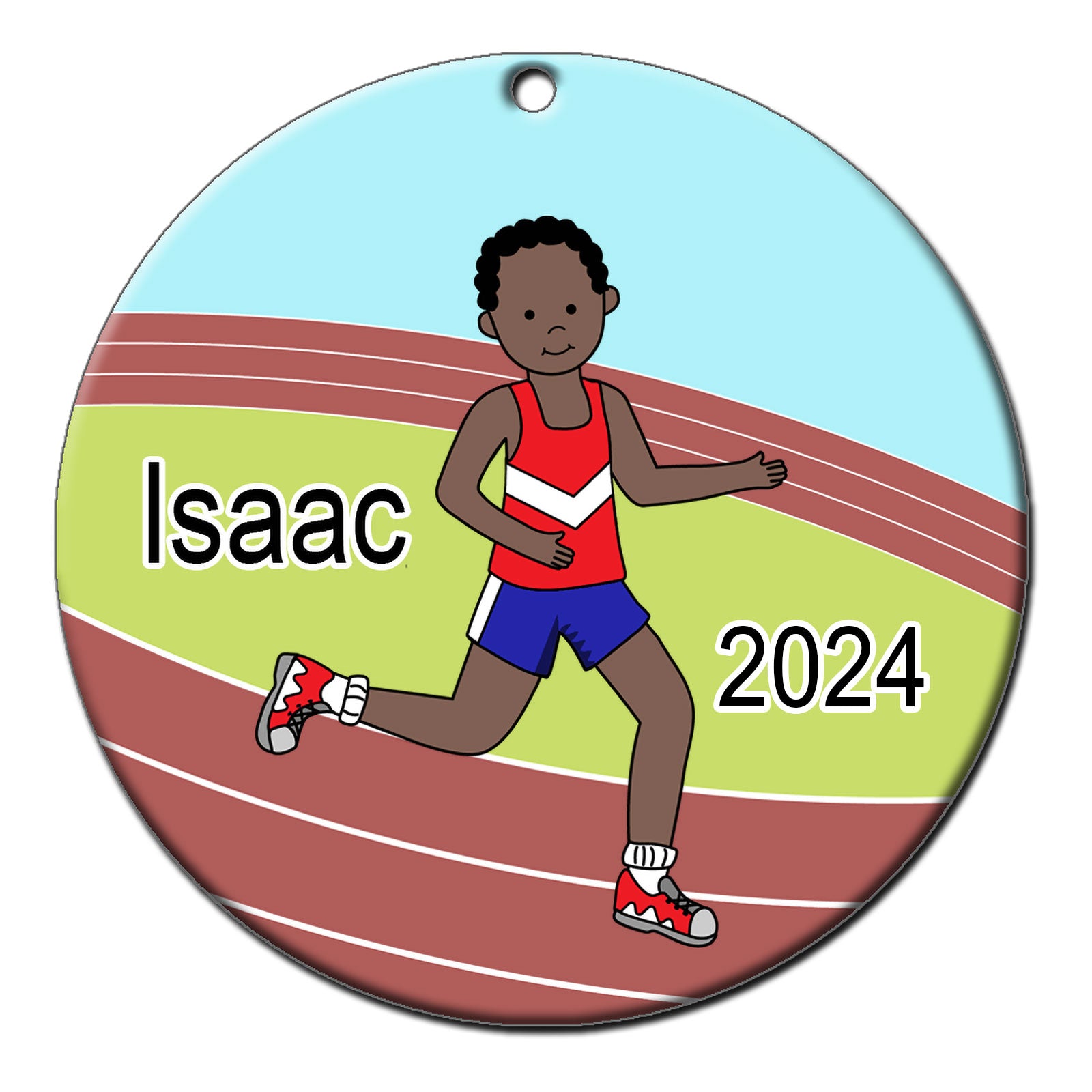 Running / Track Boy Personalized Christmas Ornament