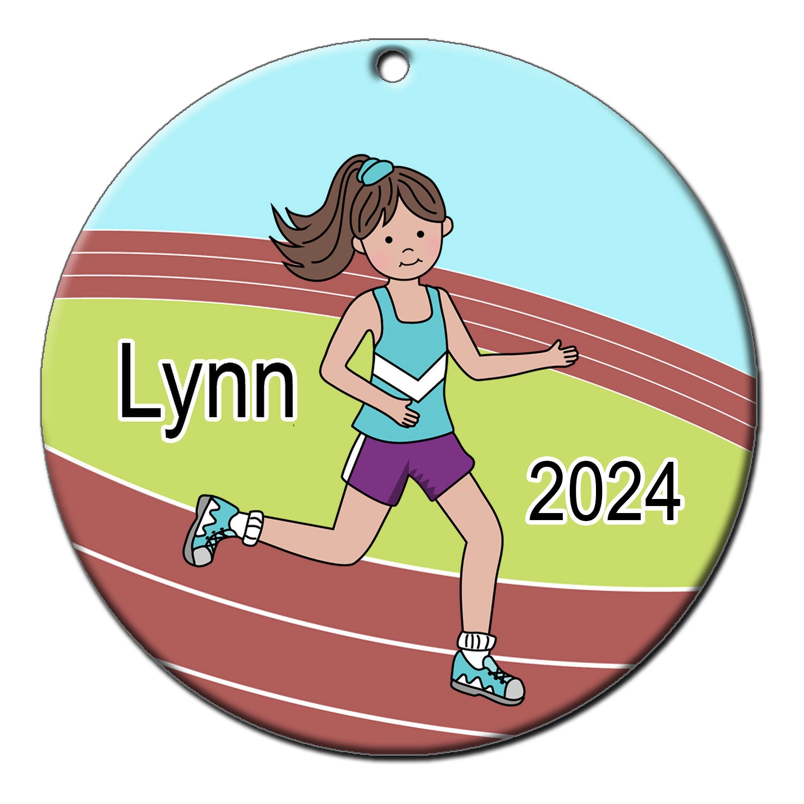 Running / Track Girl Personalized Christmas Ornament