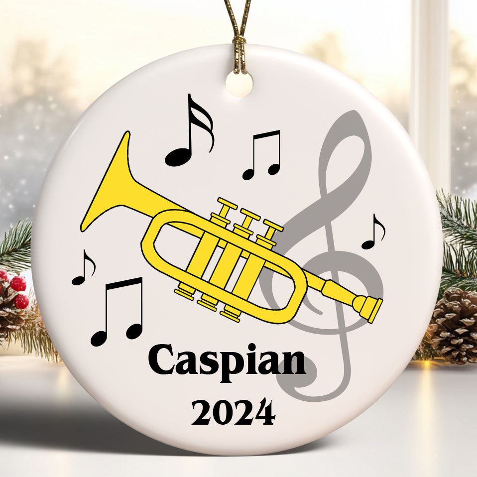 Personalized Trumpet Christmas Ornament