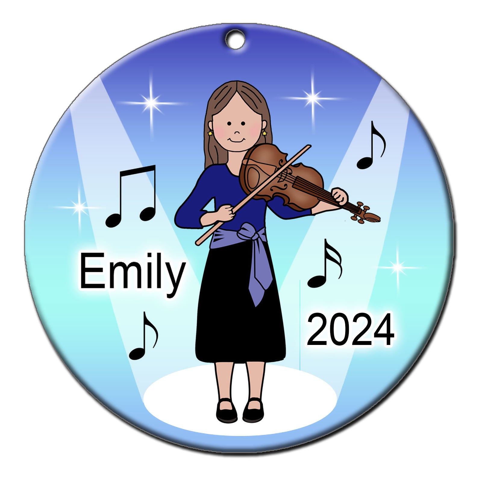 Violin Recital Girl Personalized Christmas Ornament