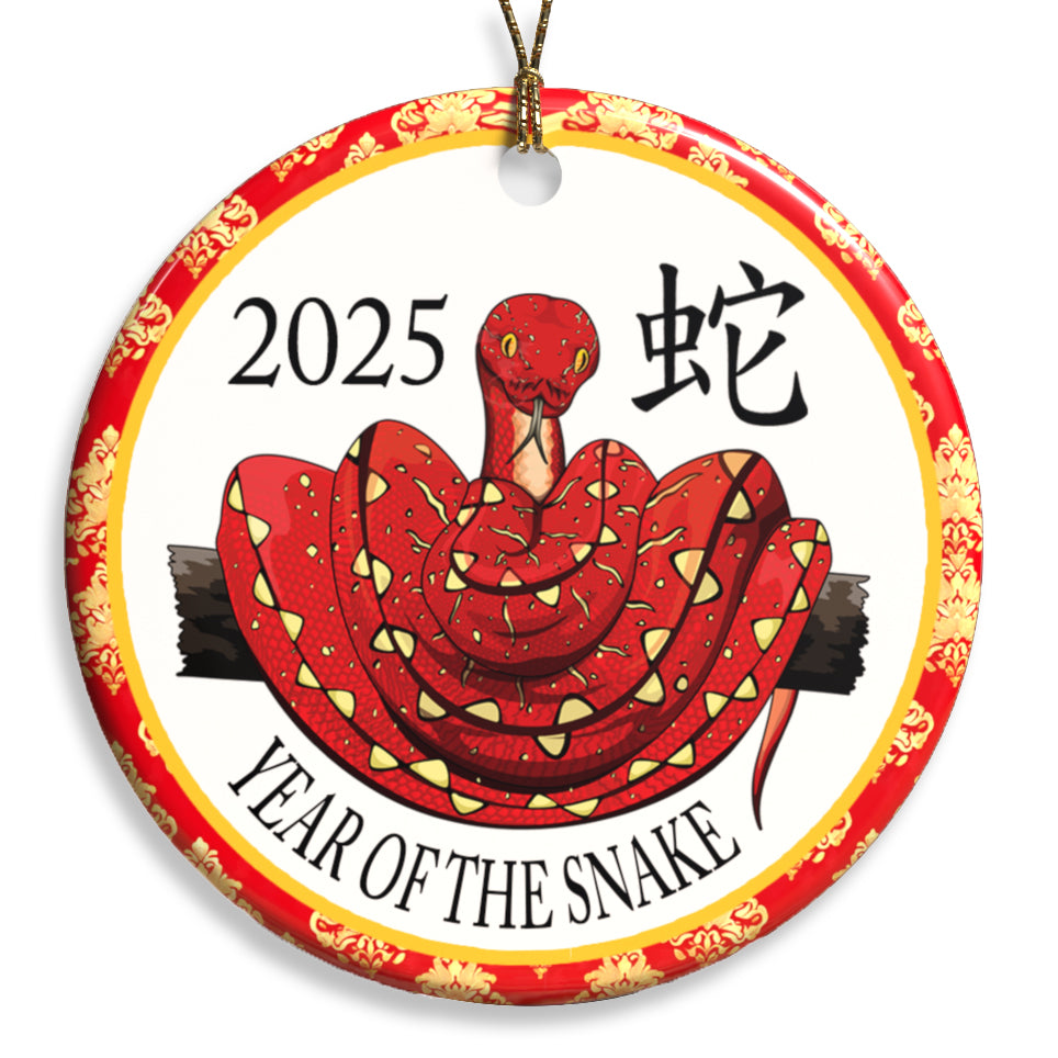 Year of the Snake Chinese Zodiac Ornament for Chinese New Year 2025