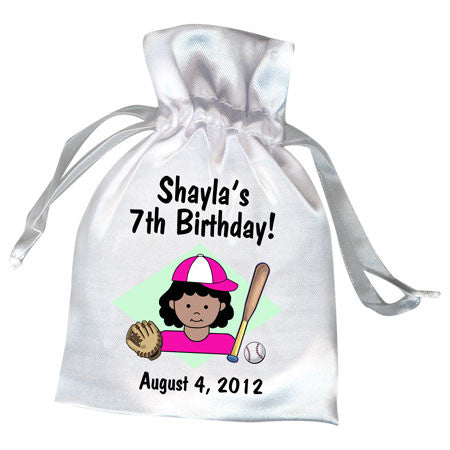 Baseball Kid Party Favor Bag - Girl