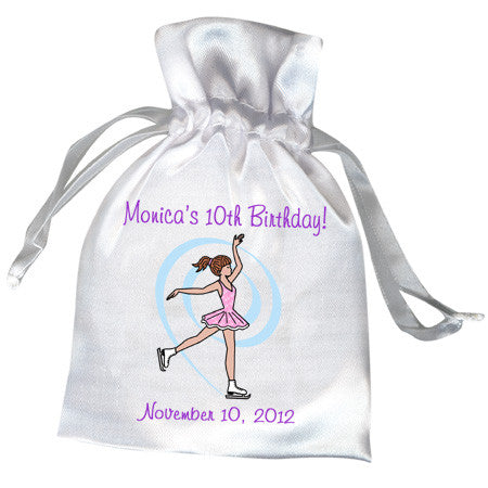 Ice Skating Favor Bag - Dainty Swirl Skater