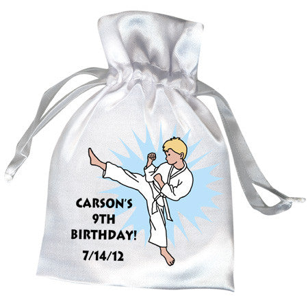 Karate or Martial Arts Boy Favor Bag - Kick Design