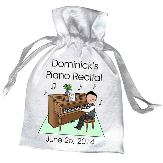 Piano Recital Boy Satin Favor Bag