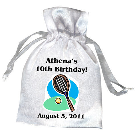 Tennis Racket Birthday Party Favor Bag