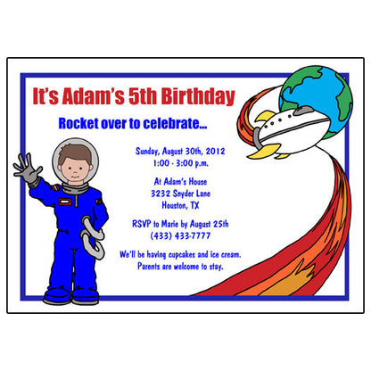 Outer Space Birthday Party Invitation