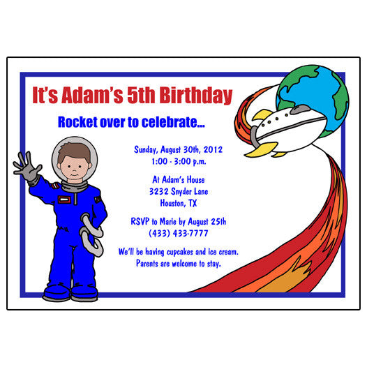 Outer Space Birthday Party Invitation