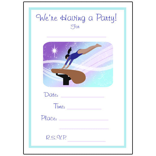 Gymnastics Dreams Fill in the blank Birthday Party Invitations - Vault