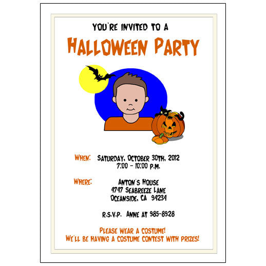 Halloween Party Invitation - Boy