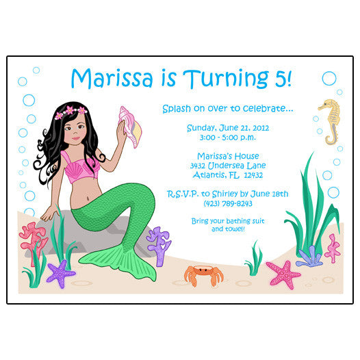 Mermaid Birthday Party Invitation