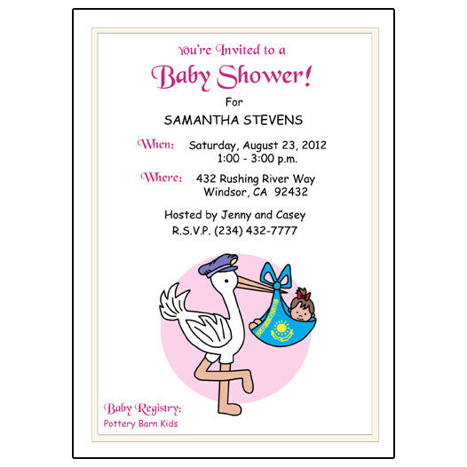 Adoption Stork Shower Invitation - Eastern Europe