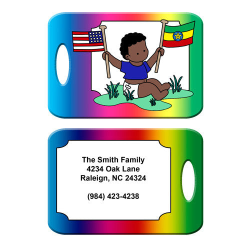 Flag Baby Adoption Bag Tag - Boy