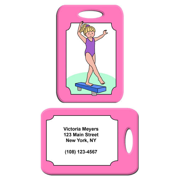 Gymnastics Girl  Bag Tag - Beam