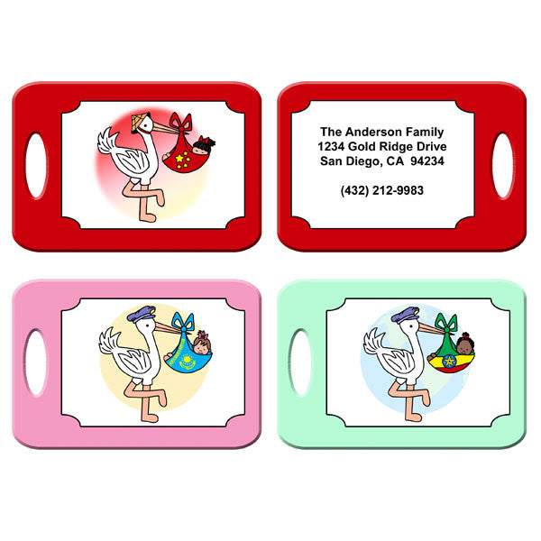 Adoption Stork Bag Tag - Girl