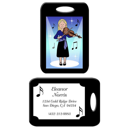 Violin Recital Girl Bag Tag