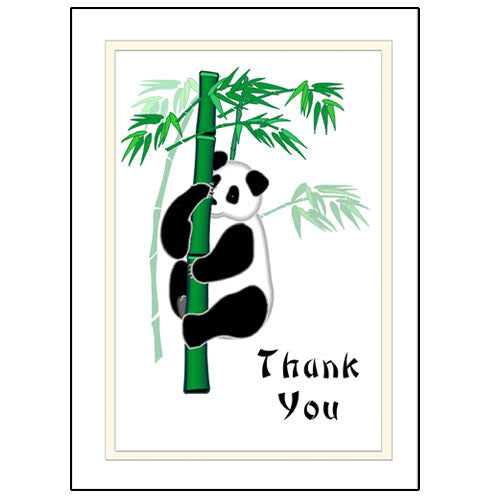 Panda Bamboo Thank You Note Cards