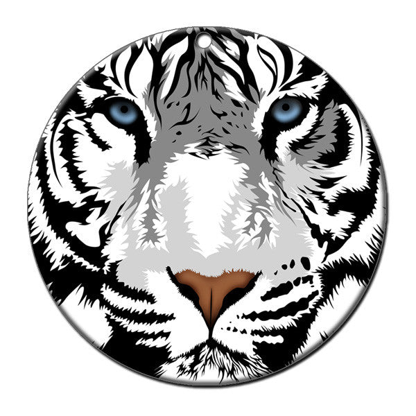 White Tiger Christmas Ornament