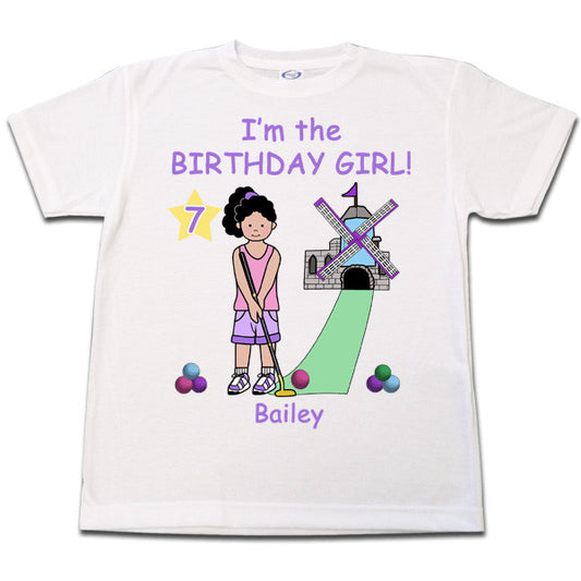 Mini Golf  Birthday T Shirt (Design 2) - Girl